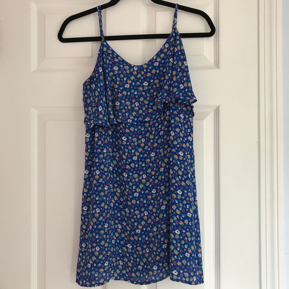 Forever 21 Blue Floral Print Dress